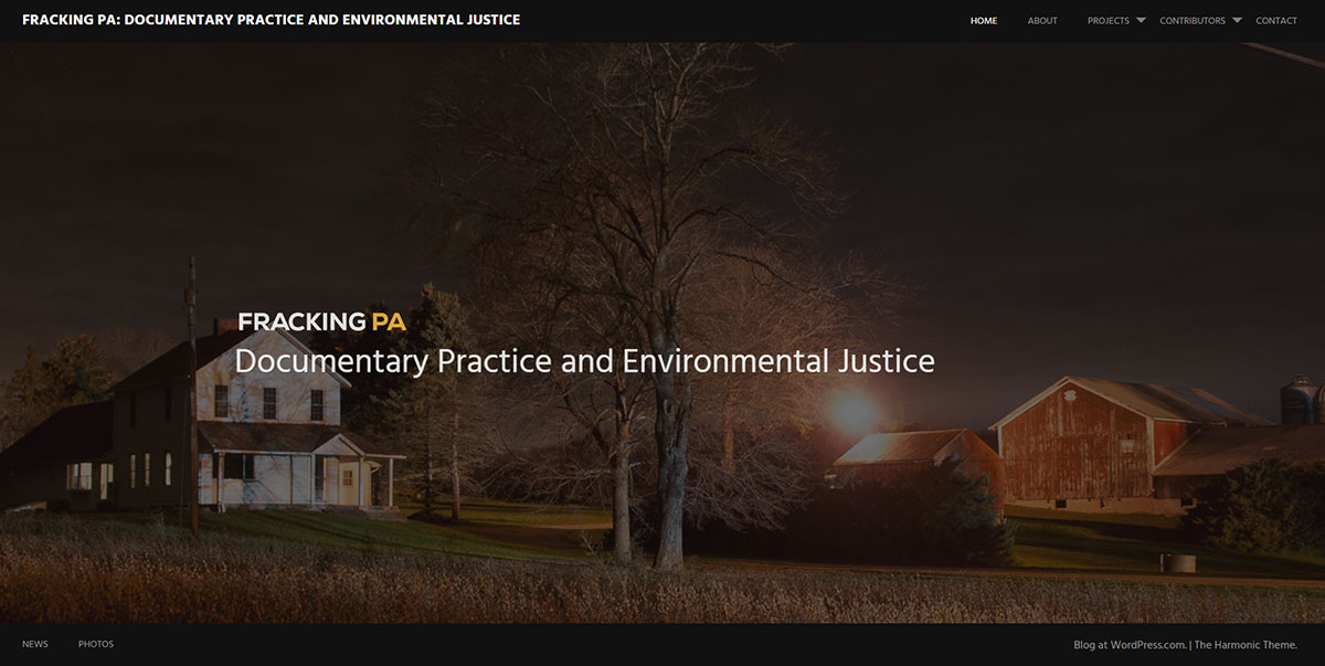 Screenhot of FrackingPA Homepage